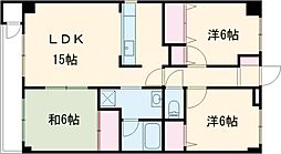 ＶＩＳＴＡ　ＩＭＡＮＩＳＨＩ 3階3LDKの間取り