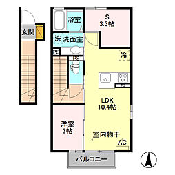 ブラン 1LDKの間取図画像