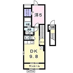 グランドホープ参番館 1LDKの間取図画像