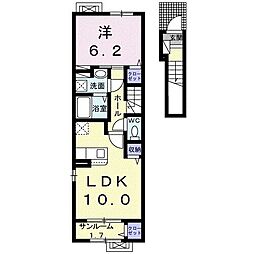 ビエント紫風8 1LDKの間取図画像