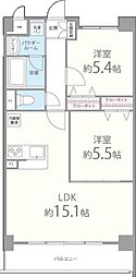 ラディスター 2LDKの間取図画像