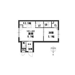 グランメール南麻生 1LDKの間取図画像