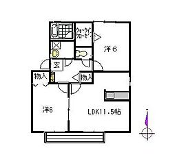 シャルマン林 2LDKの間取図画像