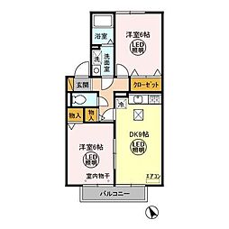 メゾングレース　ＡＢＣ 1階2DKの間取り