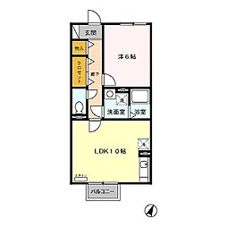リヴィエール 1LDKの間取図画像