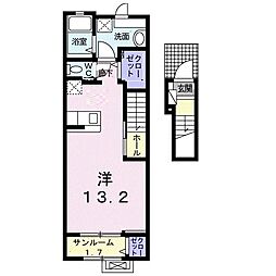リトルガーデン ワンルームの間取図画像