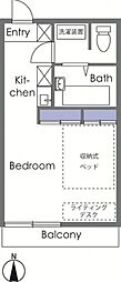 トムソン ワンルームの間取図画像