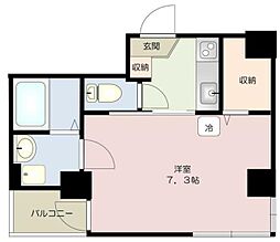 横浜市営地下鉄ブルーライン 吉野町駅 徒歩4分の賃貸マンション 8階1Kの間取り