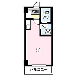 うなばらマンション2 ワンルームの間取図画像