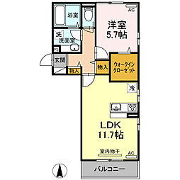 メモリー1 1LDKの間取図画像
