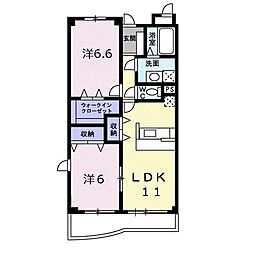 グランフォンテーヌ 2LDKの間取図画像