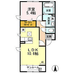 ハイツミナミ 1LDKの間取図画像