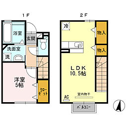 D-room金泉寺 1階1LDKの間取り