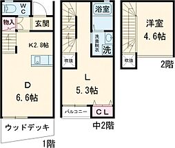 プレミアム宿町 1LDKの間取図画像