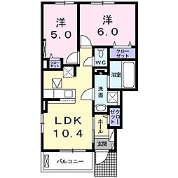 ルタンB 2LDKの間取図画像