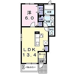 ヴィオラ　パッソIII 1階1LDKの間取り