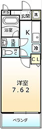 トミーズコート北花田 1Kの間取図画像