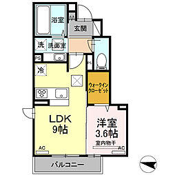 グランフォレM1 1LDKの間取図画像