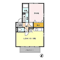 エル古城3 1LDKの間取図画像