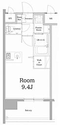 エンクレスト天神LINK ワンルームの間取図画像