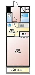 アドア・ベリー 1Kの間取図画像