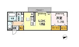 ボヌール江場 1LDKの間取図画像