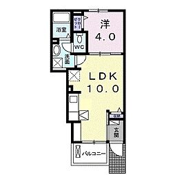 クラール東村C 1LDKの間取図画像