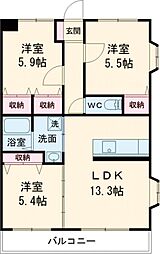 ＳＵＮ　ＡＮＧＥＬ’ｓ 3階3LDKの間取り