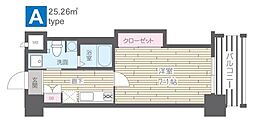 HF四条河原町レジデンス 1Kの間取図画像