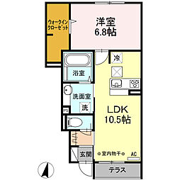 カーサヴェルデ 1LDKの間取図画像