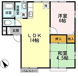 アネックス木場B 2LDKの間取図画像