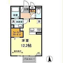 アゼリアコートA ワンルームの間取図画像