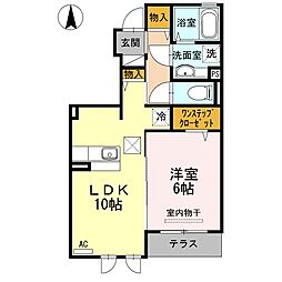 クレアトゥール柏A 1LDKの間取図画像