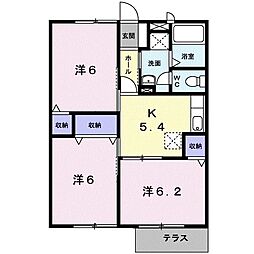 ニューエルディム翔1 3Kの間取図画像