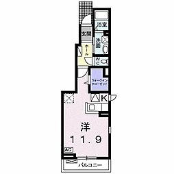 フィオーレN ワンルームの間取図画像