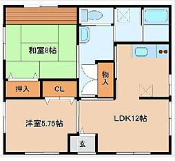ブロッサム　Ｅ 1階2LDKの間取り