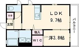 カーサ弥生が丘I 1階1LDKの間取り