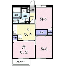 ニューエルディム翔3 3Kの間取図画像