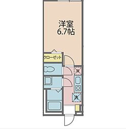 カインドネス八王子中央C棟 1階1Kの間取り