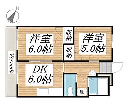 プリマベーラ 1階2DKの間取り