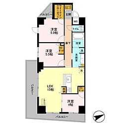 アルメール津田沼 6階3LDKの間取り