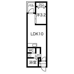 Warren nishikiI 1階1LDKの間取り