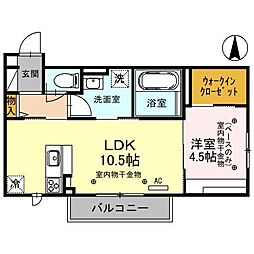 AileD'ange 1LDKの間取図画像