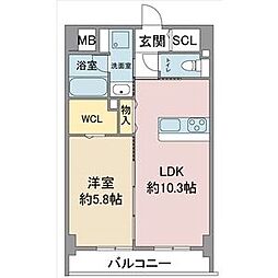 ステーションウエストタワー 1LDKの間取図画像