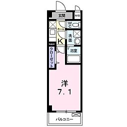 エスパシオE 1Kの間取図画像
