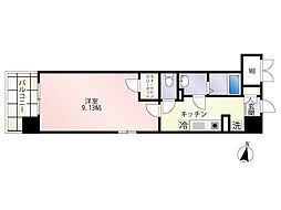 第31友建ビル 9階1Kの間取り
