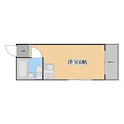 ハートインタケダ ワンルームの間取図画像
