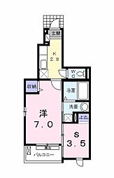 ノルド 1Kの間取図画像