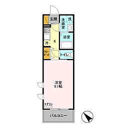 Magnolia coutマグノリアコート 1階1Kの間取り