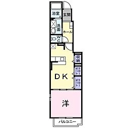 ベルアンジュ 1DKの間取図画像